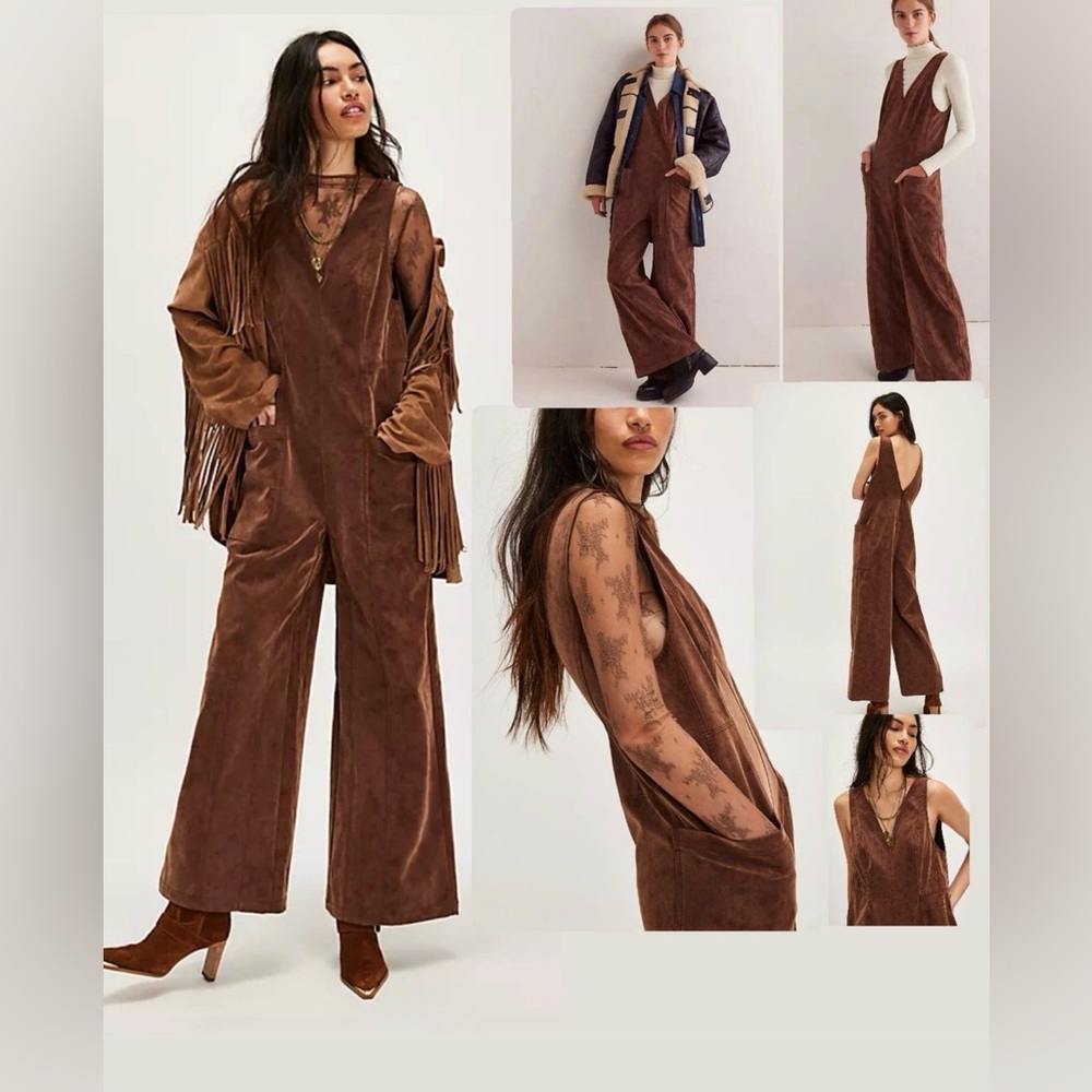 We The Free Nico Faux Suede One-Piece
Shaved Chocolate 
Size: Medium - NEW
